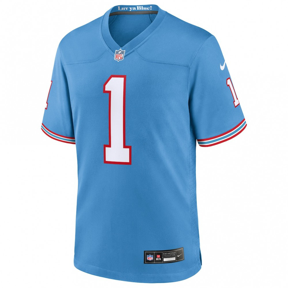 Cameron Ward Tennessee Titans Nike 2025 NFL Draft First Round Pick 2nd Alternate Game Jersey - Light Blue-GridironStore